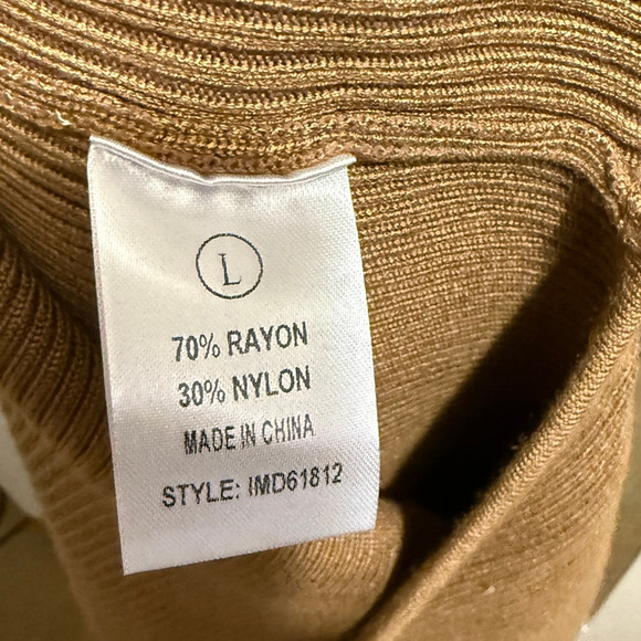 NWT Fashion Nova Tamara Camel Ribbed Knit Sweater Maxi Bodycon Dress Size L - Picture 10 of 12